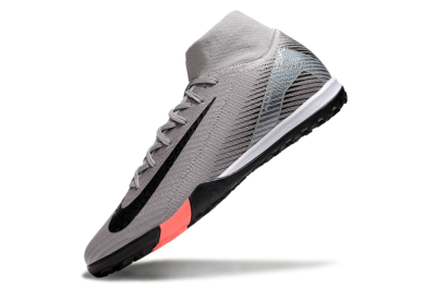 Unisex Nike Air Zoom Mercurial Superfly 10 Elite TF Artificial Turf High-Tops Football Shoes - Grey/Black/Silver