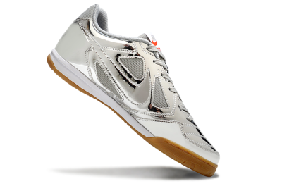 Men's Nike Street Gato IC Indoor & Futsal Low-Tops Football Shoes - Silver/White/Brown