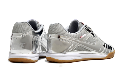 Men's Nike Street Gato IC Indoor & Futsal Low-Tops Football Shoes - Silver/White/Brown