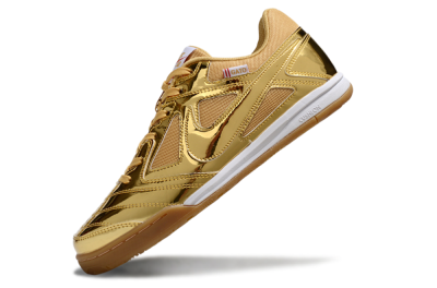 Men's Nike Street Gato IC Indoor & Futsal Low-Tops Football Shoes - Gold/White/Brown