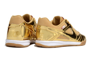 Men's Nike Street Gato IC Indoor & Futsal Low-Tops Football Shoes - Gold/White/Brown
