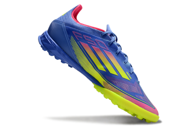 Men's Adidas F50 Pro TF Artificial Turf Low-Tops Football Shoes - Blue/Yellow/Pink