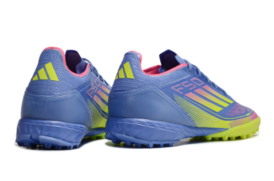 Men's Adidas F50 Pro TF Artificial Turf Low-Tops Football Shoes - Blue/Yellow/Pink