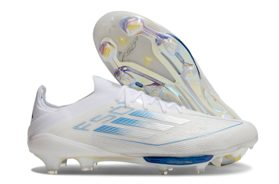 Men's Adidas F50+ Elite Lightstrike Pro FG Firm Ground Low-Tops Football Boots - Beige/White/Blue