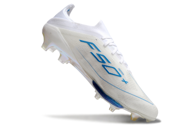 Men's Adidas F50+ Elite Lightstrike Pro FG Firm Ground Low-Tops Football Boots - Beige/White/Blue