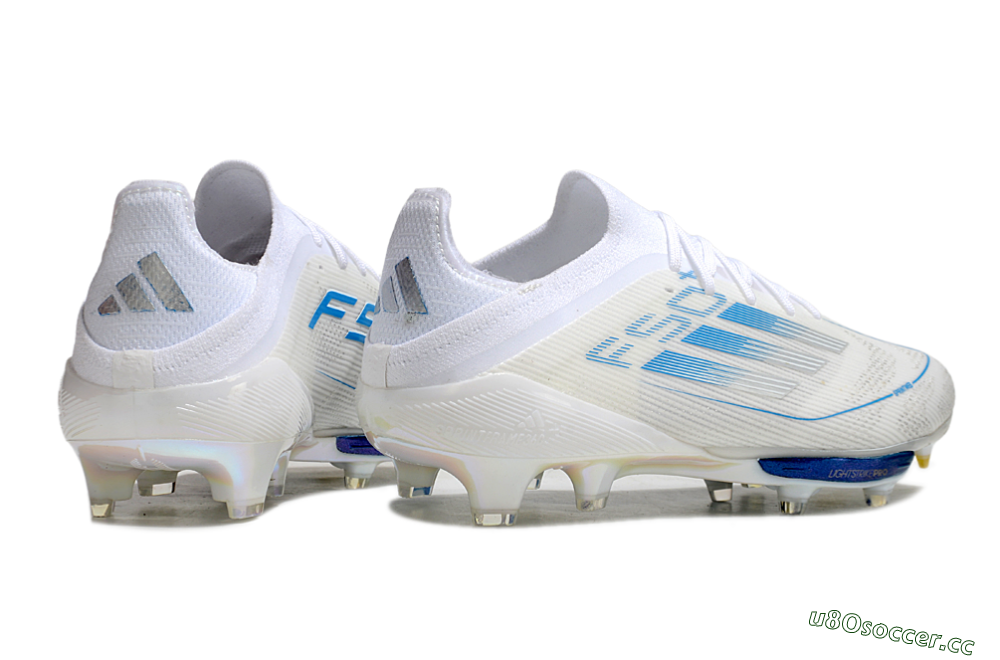 Men's Adidas F50+ Elite Lightstrike Pro FG Firm Ground Low-Tops Football Boots - Beige/White/Blue 6