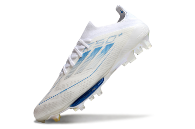 Men's Adidas F50+ Elite Lightstrike Pro FG Firm Ground Low-Tops Football Boots - Beige/White/Blue