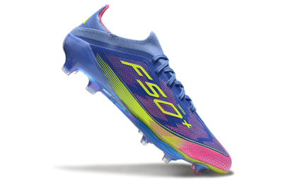 Men's Adidas F50+ Elite Lightstrike Pro FG Firm Ground Low-Tops Football Boots - Blue/Yellow/Pink