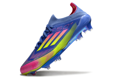 Men's Adidas F50+ Elite Lightstrike Pro FG Firm Ground Low-Tops Football Boots - Blue/Yellow/Pink