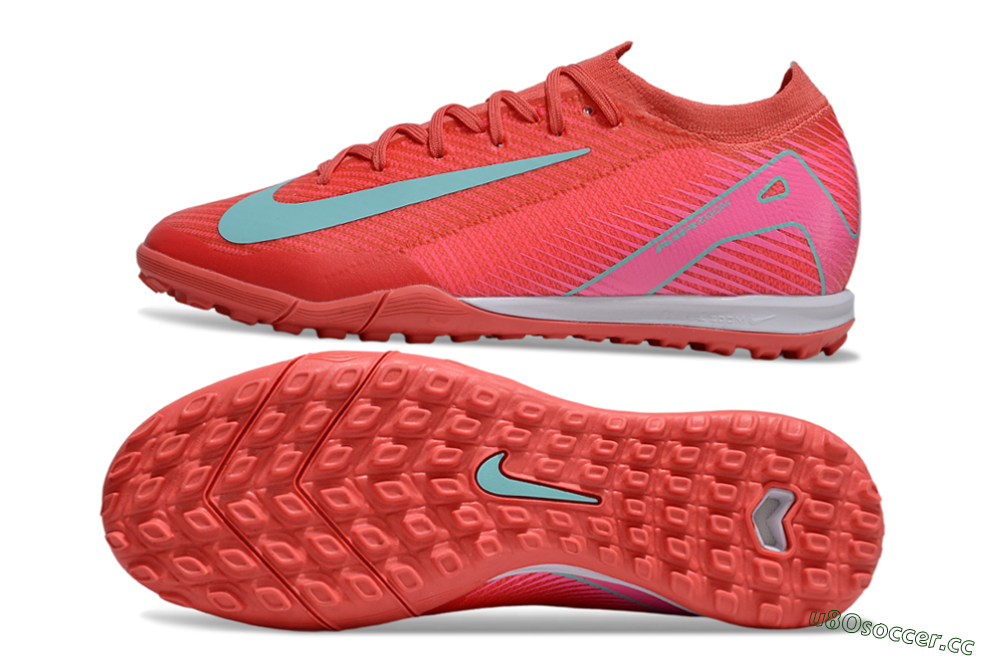 Unisex Nike Air Zoom Mercurial Vapor 16 Elite TF Artificial Turf Low-Tops Football Shoes - Red/Jade/Pink 1