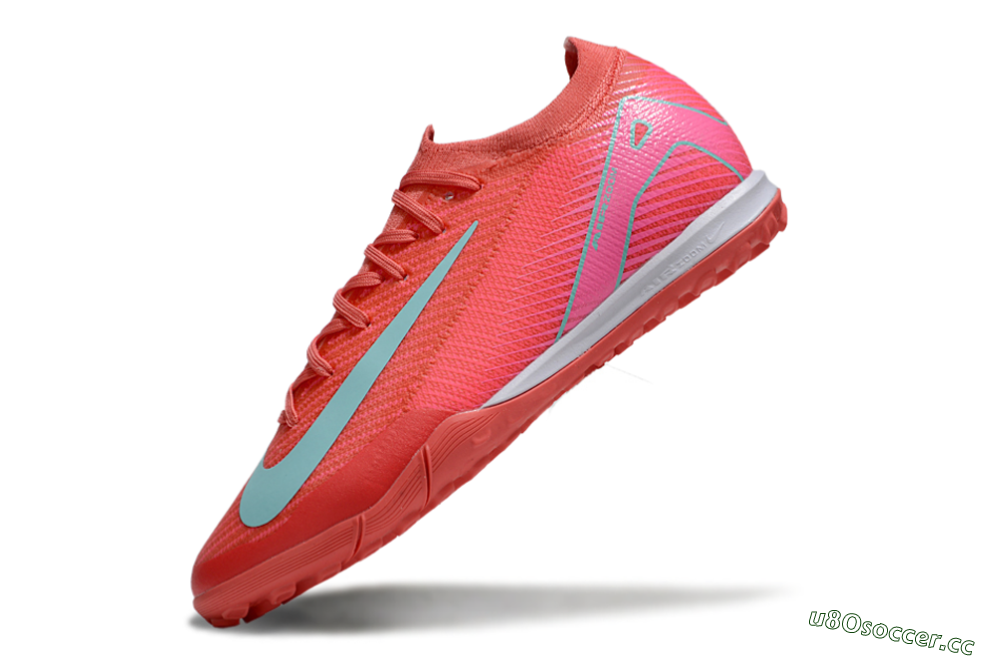 Unisex Nike Air Zoom Mercurial Vapor 16 Elite TF Artificial Turf Low-Tops Football Shoes - Red/Jade/Pink 5
