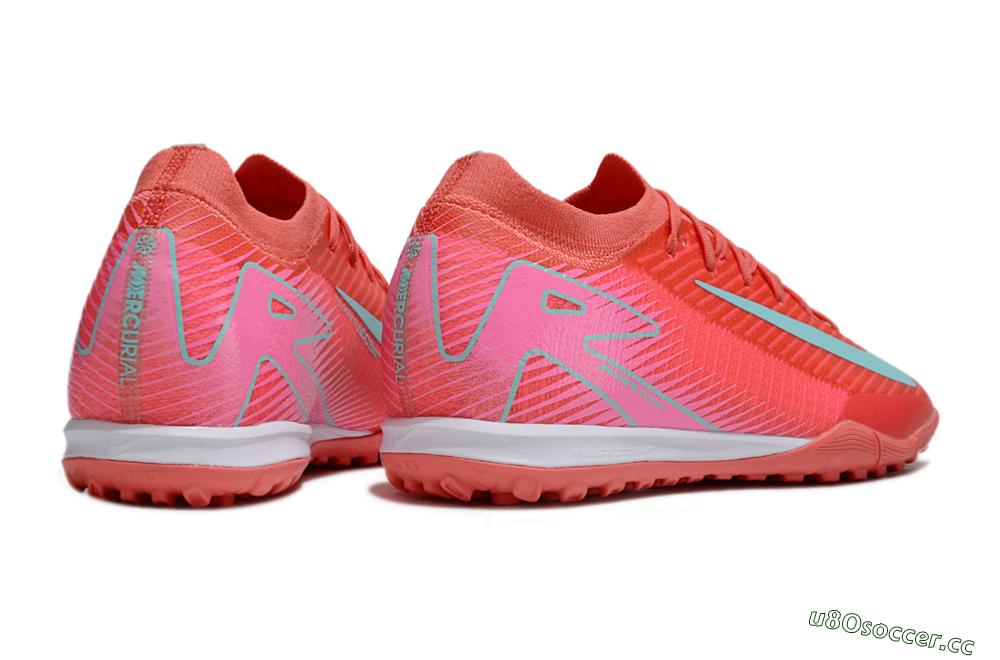 Unisex Nike Air Zoom Mercurial Vapor 16 Elite TF Artificial Turf Low-Tops Football Shoes - Red/Jade/Pink 6