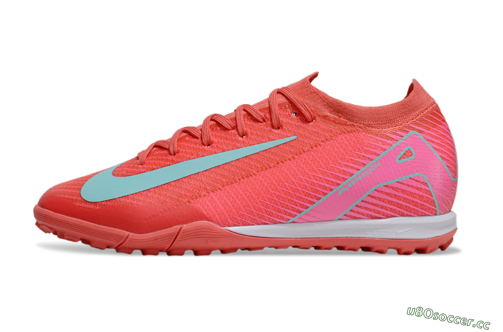 Unisex Nike Air Zoom Mercurial Vapor 16 Elite TF Artificial Turf Low-Tops Football Shoes - Red/Jade/Pink 0