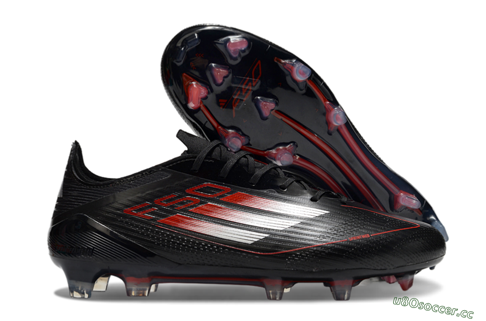 Men's Adidas F50 Elite FG Firm Ground Low-Tops Football Boots - Black/Silver/Red 2