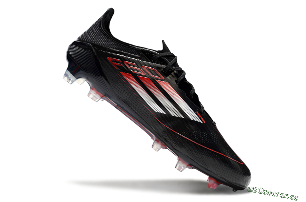 Men's Adidas F50 Elite FG Firm Ground Low-Tops Football Boots - Black/Silver/Red 4