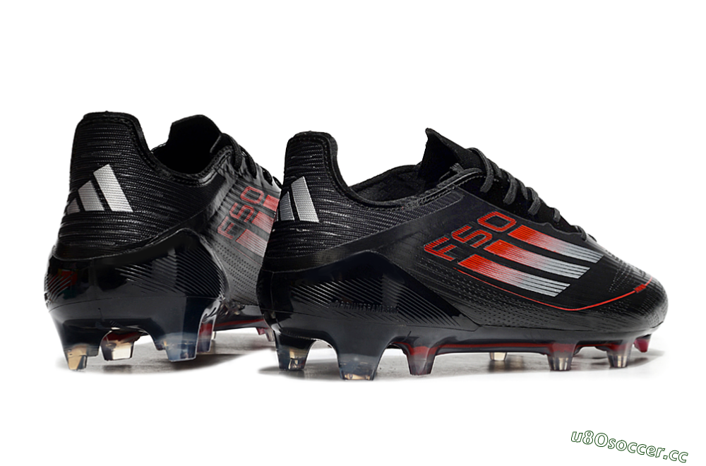Men's Adidas F50 Elite FG Firm Ground Low-Tops Football Boots - Black/Silver/Red 6