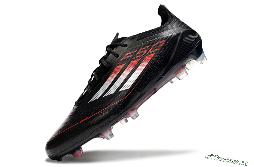 Men's Adidas F50 Elite FG Firm Ground Low-Tops Football Boots - Black/Silver/Red 5