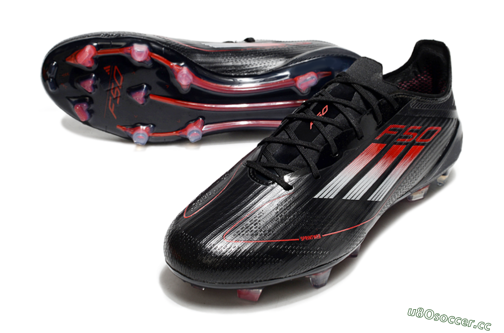 Men's Adidas F50 Elite FG Firm Ground Low-Tops Football Boots - Black/Silver/Red 3