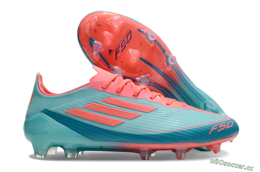 Men's Adidas F50 Elite FG Firm Ground Low-Tops Football Boots - Jade/Red/Blue 2