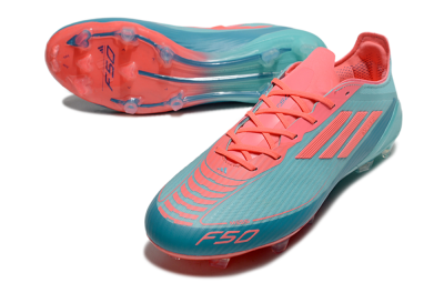Men's Adidas F50 Elite FG Firm Ground Low-Tops Football Boots - Jade/Red/Blue