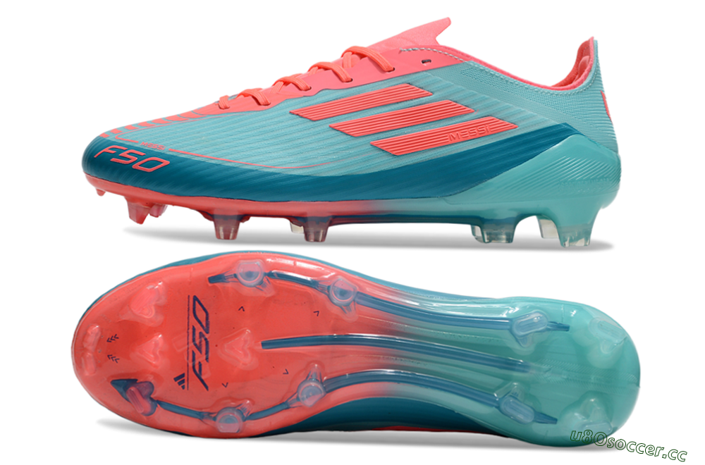 Men's Adidas F50 Elite FG Firm Ground Low-Tops Football Boots - Jade/Red/Blue 1