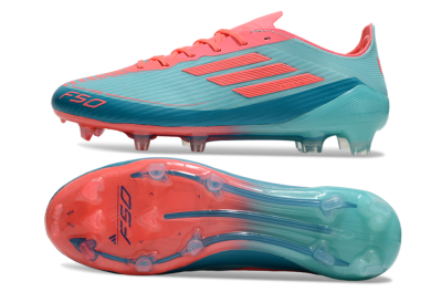 Men's Adidas F50 Elite FG Firm Ground Low-Tops Football Boots - Jade/Red/Blue