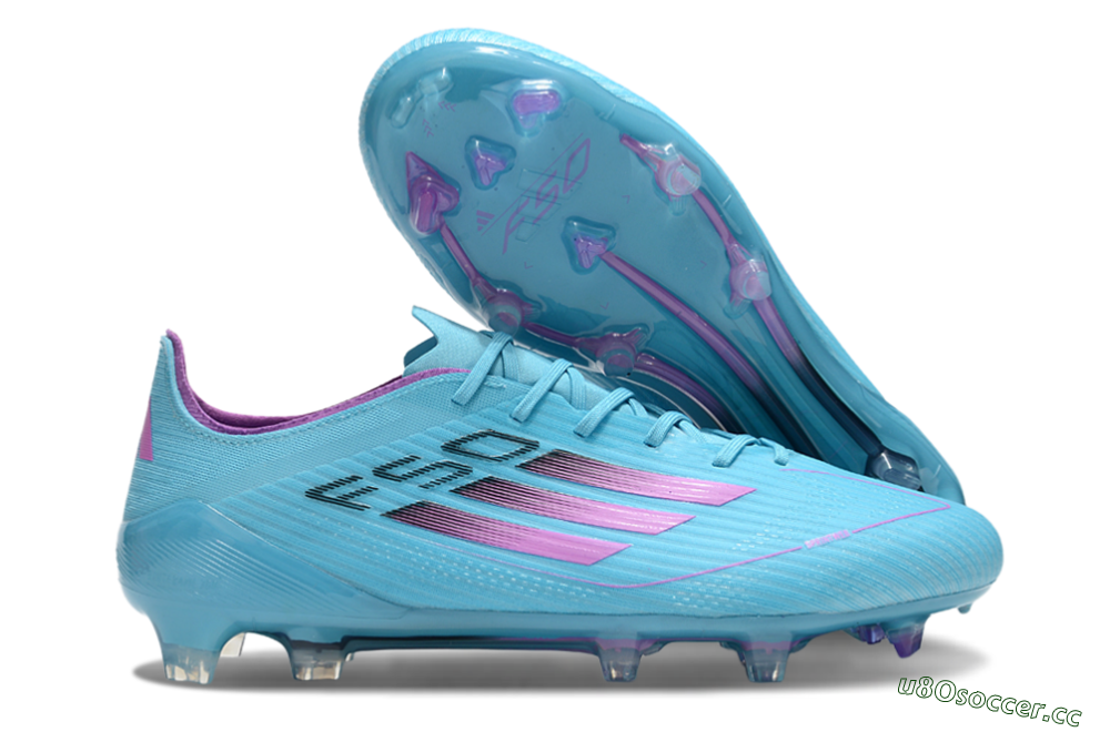 Men's Adidas F50 Elite FG Firm Ground Low-Tops Football Boots - Jade/Purple/Black 2