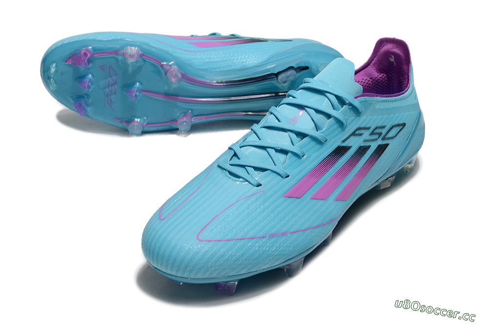 Men's Adidas F50 Elite FG Firm Ground Low-Tops Football Boots - Jade/Purple/Black 3