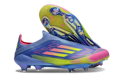 Men's Adidas F50+ Elite Lightstrike Pro FG Firm Ground Low-Tops Football Boots - Blue/Yellow/Pink
