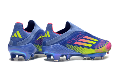 Men's Adidas F50+ Elite Lightstrike Pro FG Firm Ground Low-Tops Football Boots - Blue/Yellow/Pink