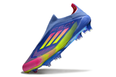 Men's Adidas F50+ Elite Lightstrike Pro FG Firm Ground Low-Tops Football Boots - Blue/Yellow/Pink
