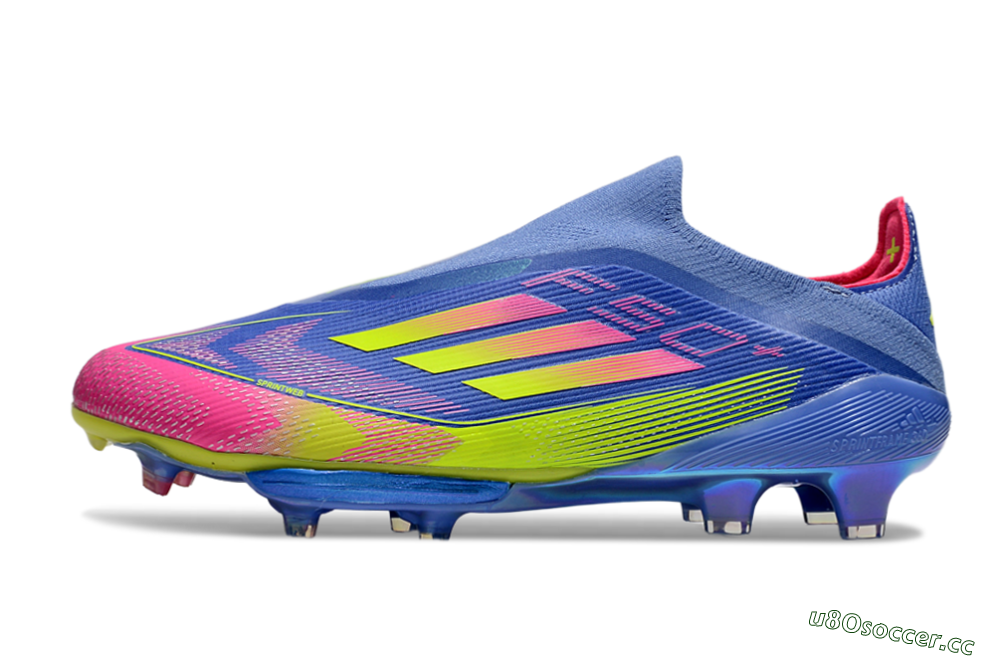 Men's Adidas F50+ Elite Lightstrike Pro FG Firm Ground Low-Tops Football Boots - Blue/Yellow/Pink 0