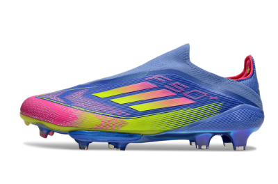 Men's Adidas F50+ Elite Lightstrike Pro FG Firm Ground Low-Tops Football Boots - Blue/Yellow/Pink