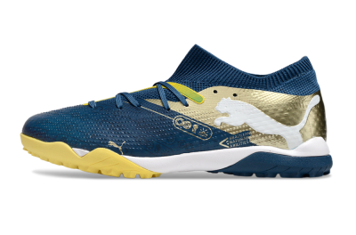 Men's Puma Future 7 Ultimate TF Artificial Turf Low-Tops Football Shoes - Blue/White/Gold