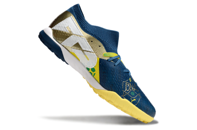 Men's Puma Future 7 Ultimate TF Artificial Turf Low-Tops Football Shoes - Blue/White/Gold