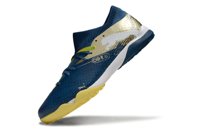 Men's Puma Future 7 Ultimate TF Artificial Turf Low-Tops Football Shoes - Blue/White/Gold