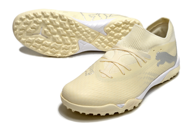 Men's Puma Future 7 Ultimate TF Artificial Turf Low-Tops Football Shoes - Beige/Silver/White