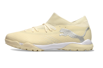 Men's Puma Future 7 Ultimate TF Artificial Turf Low-Tops Football Shoes - Beige/Silver/White