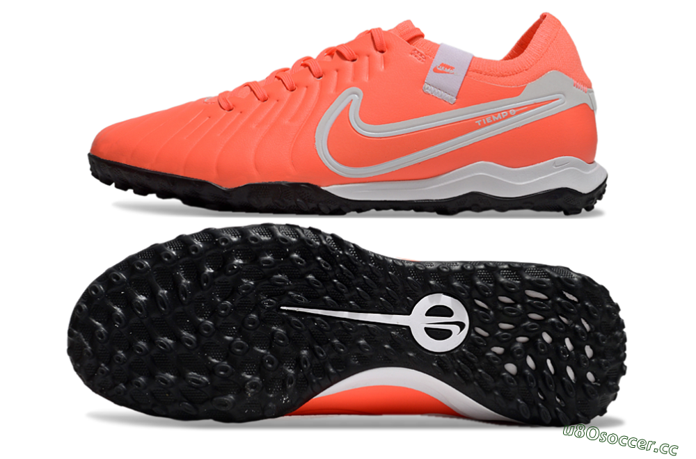 Men's Nike Tiempo Legend 10 Pro TF Artificial Turf Low-Tops Football Shoes - Red/White/Black 1