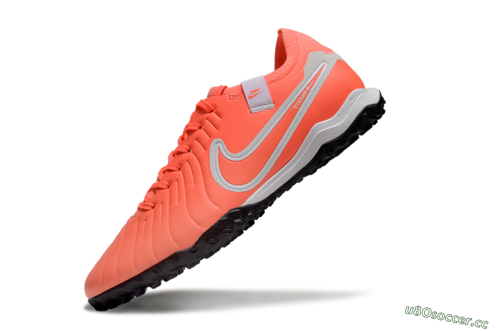Men's Nike Tiempo Legend 10 Pro TF Artificial Turf Low-Tops Football Shoes - Red/White/Black 5