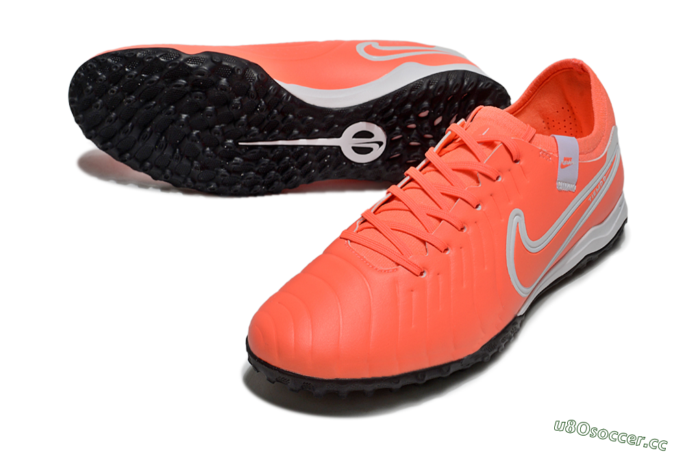 Men's Nike Tiempo Legend 10 Pro TF Artificial Turf Low-Tops Football Shoes - Red/White/Black 3