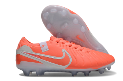 Men's Nike Tiempo Legend 10 Elite FG Firm Ground Low-Tops Football Boots - Red/White