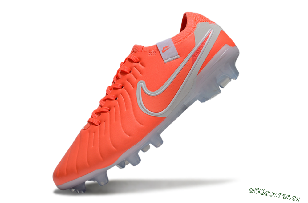 Men's Nike Tiempo Legend 10 Elite FG Firm Ground Low-Tops Football Boots - Red/White 5