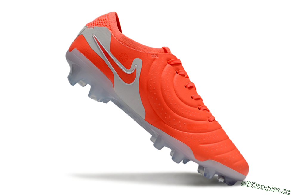 Men's Nike Tiempo Legend 10 Elite FG Firm Ground Low-Tops Football Boots - Red/White 4
