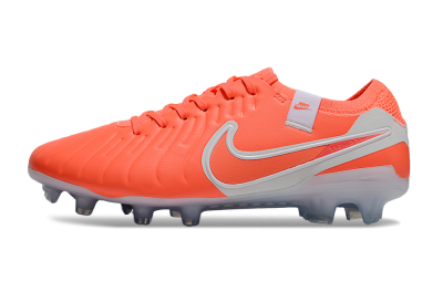 Men's Nike Tiempo Legend 10 Elite FG Firm Ground Low-Tops Football Boots - Red/White