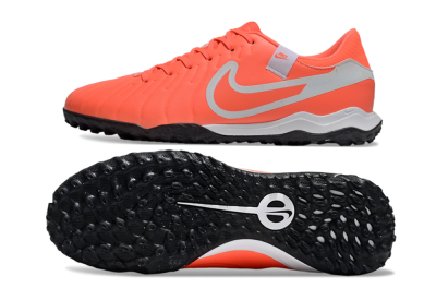 Men's Nike Tiempo Legend 10 Academy TF Artificial Turf Low-Tops Football Shoes - Red/White/Black