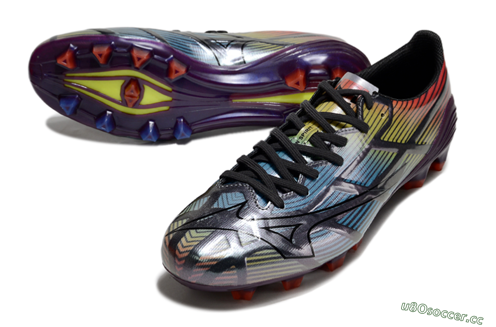 Men's Mizuno Morelia Neo Sala FG Firm Ground Low-Tops Football Boots - Blue/Yellow/Red/Purple 3