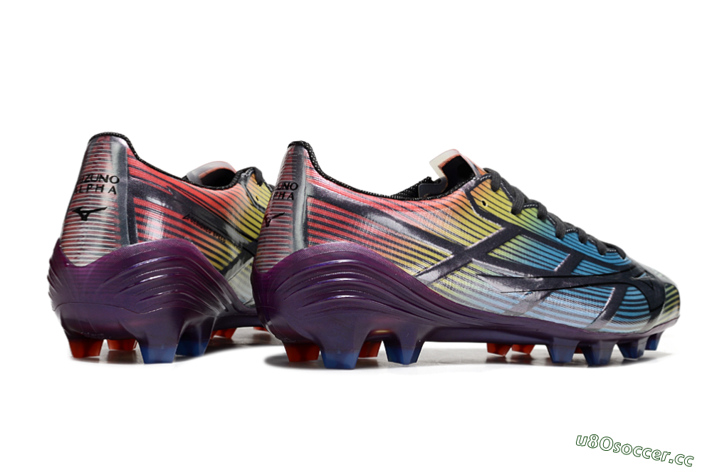 Men's Mizuno Morelia Neo Sala FG Firm Ground Low-Tops Football Boots - Blue/Yellow/Red/Purple 6