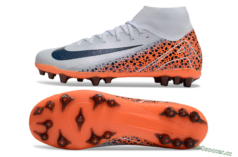 Unisex Nike Air Zoom Mercurial Superfly 10 Elite AG Artificial Grass High-Tops Football Boots - Grey/Black/Leopard 1