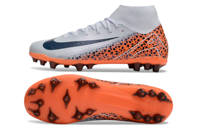 Unisex Nike Air Zoom Mercurial Superfly 10 Elite AG Artificial Grass High-Tops Football Boots - Grey/Black/Leopard
